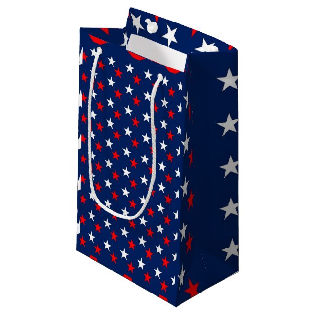 Bolsa De Regalo Pequeña Estrellas rojas blancas y azules  (Angulo Anverso)