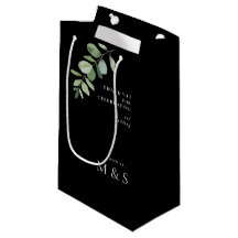 Eucalipto Monograma Gracias Boda Negro