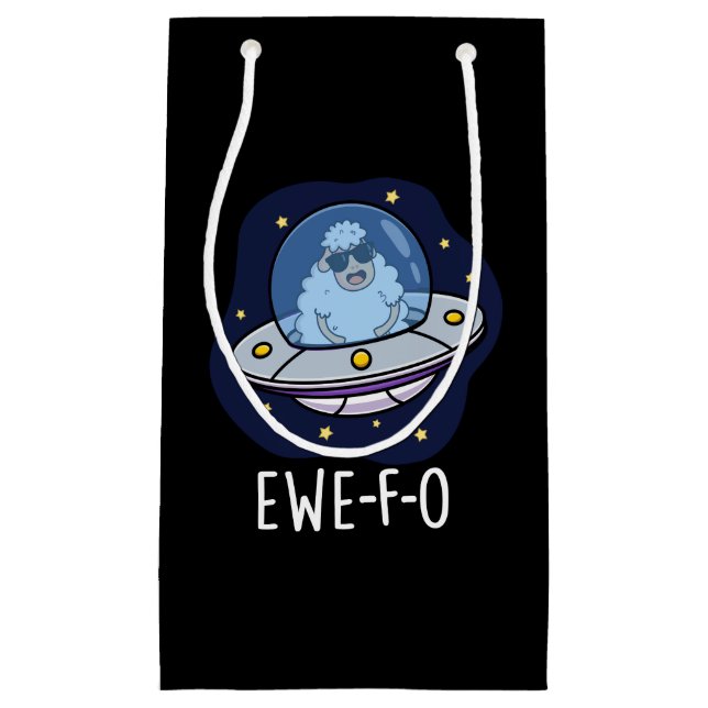Bolsa De Regalo Pequeña Ewe-F-O Funny UFO Pun Dark BG (Anverso)