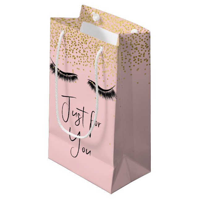 Bolsa De Regalo Pequeña Eyelash con Purpurina de oro (Angulo Anverso)