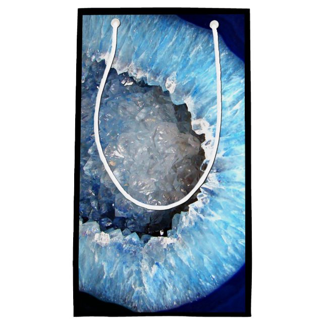 Bolsa De Regalo Pequeña Falln Geode cristalino azul (Anverso)