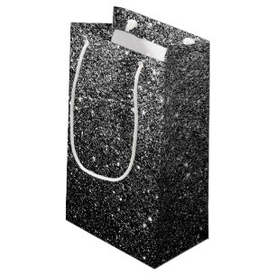 Bolsa De Regalo Pequeña Falso purpurina negro elegante