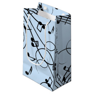 Bolsa De Regalo Pequeña Fancy Music Notes Blue