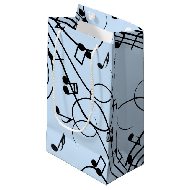Bolsa De Regalo Pequeña Fancy Music Notes Blue (Angulo Anverso)