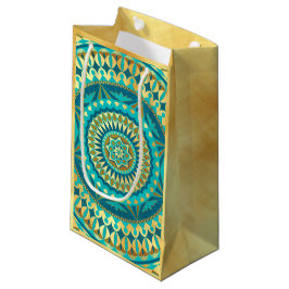 Bolsa De Regalo Pequeña Fantasia de Mandala Azul Dorado
