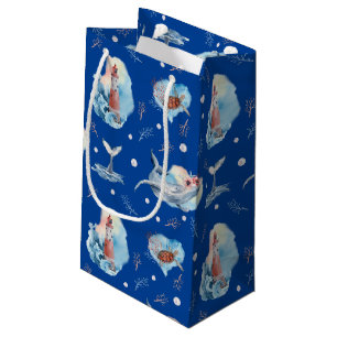 Bolsa De Regalo Pequeña Faro acuático marino Whale Deep Blue