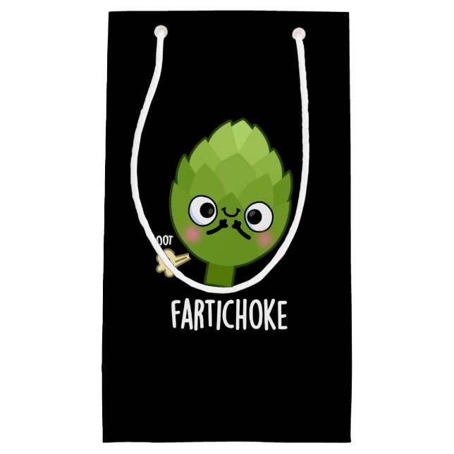 Bolsa De Regalo Pequeña Fartichoke Funny Farting Artichoke Pun Dark BG (Anverso)