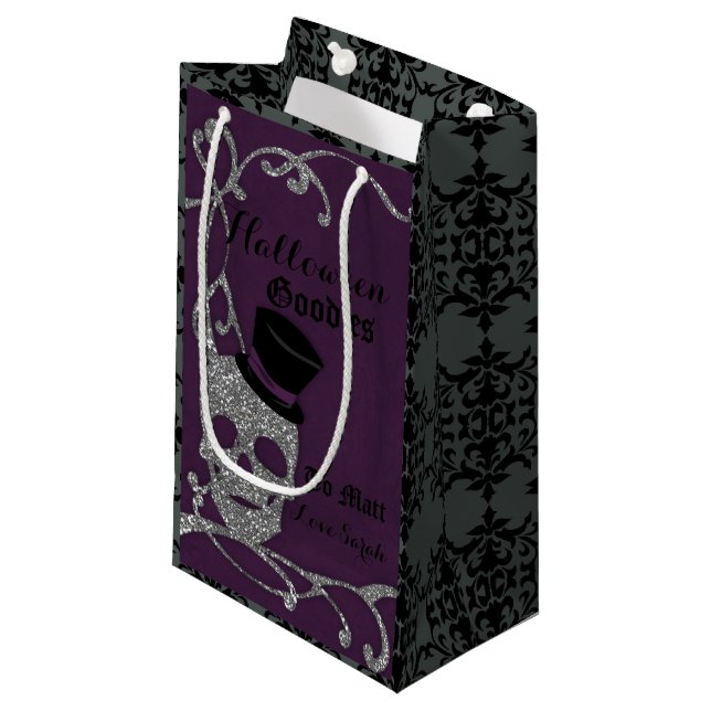 Bolsa De Regalo Pequeña Faux Purpurina Skull Good Bag (Angulo Anverso)