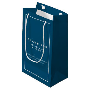 Bolsa De Regalo Pequeña Favor de boda minimalista azul para la dama de hon