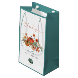 Bolsa De Regalo Pequeña Favor de ducha de novia de calabaza floral de otoñ
