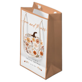 Bolsa De Regalo Pequeña Favor de Ducha Nupcial de Calabaza Floral de Otoño