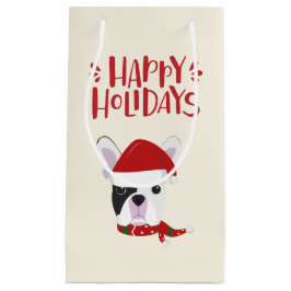 Bolsa De Regalo Pequeña Felices Fiestas - Santa Frenchie - Navidades