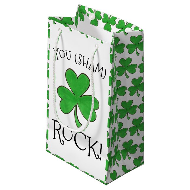 Bolsa De Regalo Pequeña Felicitaciones a los amantes del Shamrock Green Ro (Angulo Anverso)