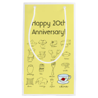 Bolsa De Regalo Pequeña Feliz 20° aniversario de Boda por tu regalo
