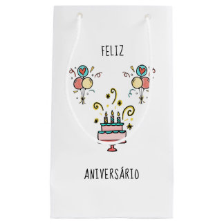 Bolsa De Regalo Pequeña Feliz Aniversário | Happy Birthday