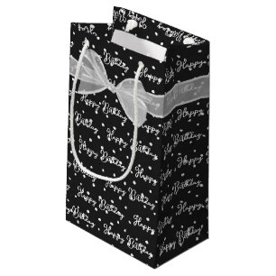 Bolsa De Regalo Pequeña Feliz cumpleaños con puntos de polka