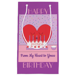 Bolsa De Regalo Pequeña Feliz cumpleaños, desde mi corazón hasta el tuyo I