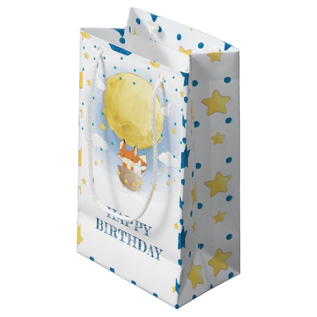 Bolsa De Regalo Pequeña Feliz cumpleaños Moon Air Balloon (Angulo Anverso)