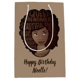 Bolsa De Regalo Pequeña Feliz cumpleaños Motivadoras mujeres negras marrón