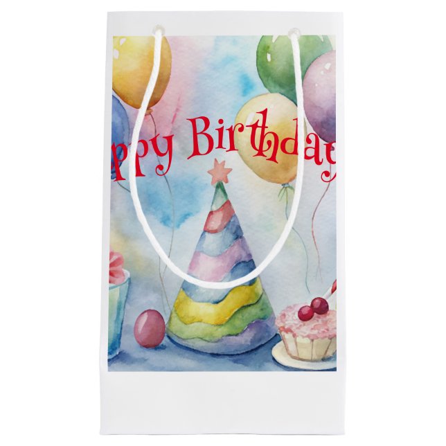 Bolsa De Regalo Pequeña ¡Feliz cumpleaños! ¡Personalizable (Anverso)