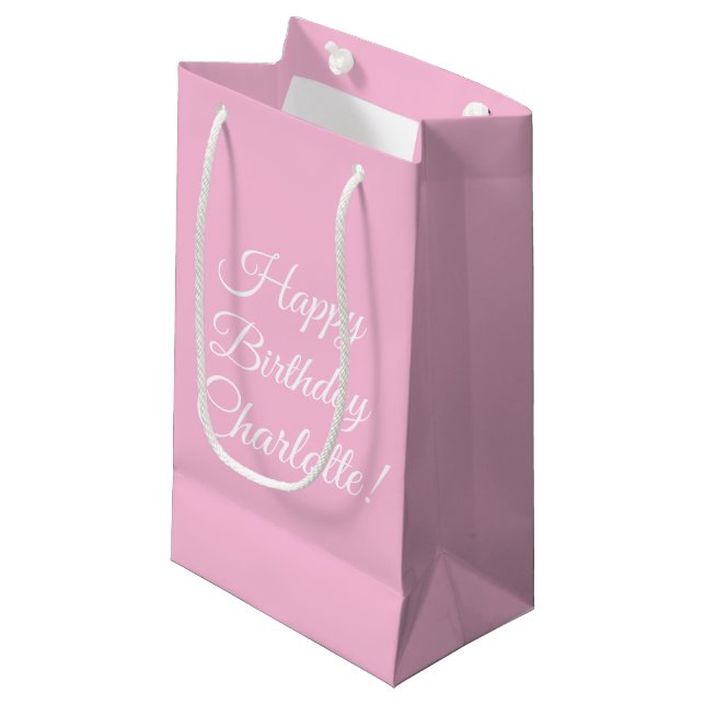 Bolsa De Regalo Pequeña Feliz cumpleaños personalizado nombre del guión te (Angulo Anverso)