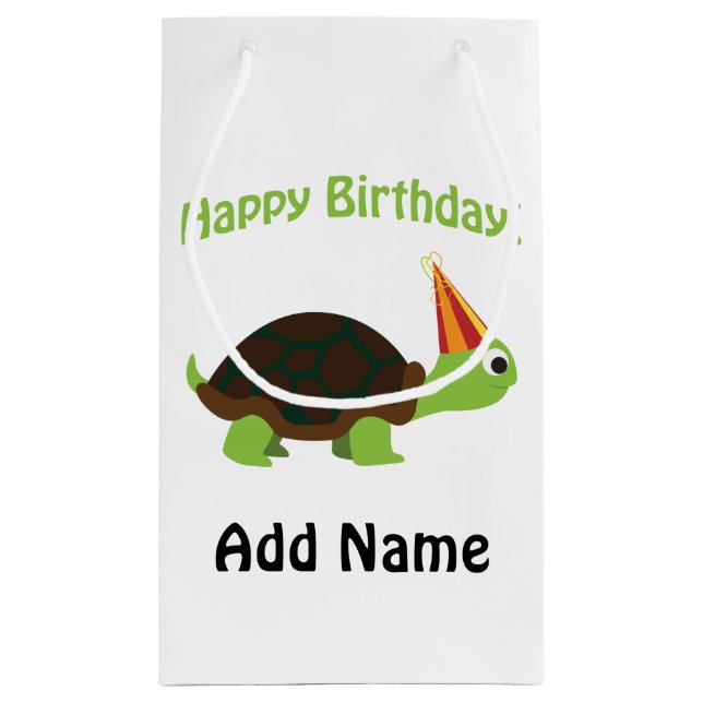 Bolsa De Regalo Pequeña ¡Feliz cumpleaños! Tortuga (Reverso)