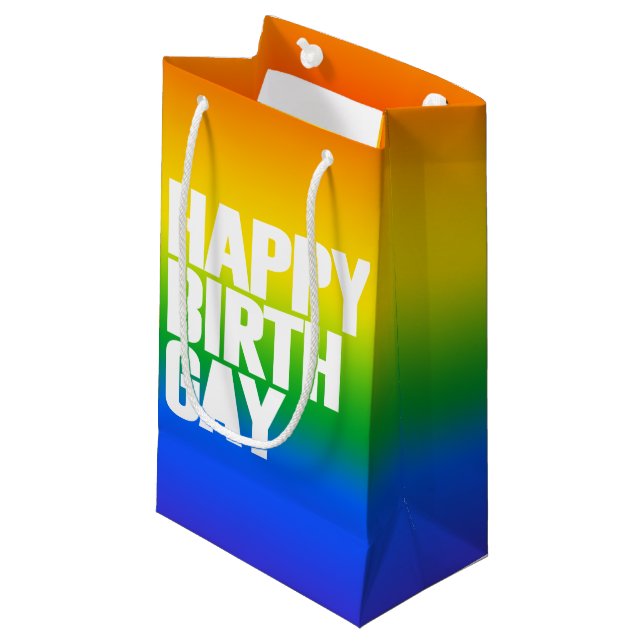 Bolsa De Regalo Pequeña Feliz Cumplegay (Angulo Anverso)