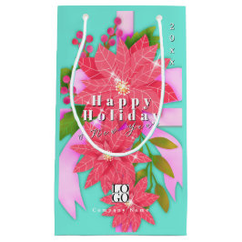 Bolsa De Regalo Pequeña Feliz Fiesta de Fin de Año Logotipo Empresarial Az