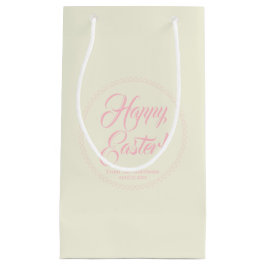 Bolsa De Regalo Pequeña Feliz guion crema rosa de Pascua personalizado ele