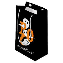 Bolsa De Regalo Pequeña Feliz Halloween Boo Fantasma Negro