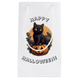Bolsa De Regalo Pequeña Feliz Halloween Gato Negro 