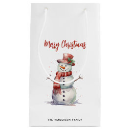 Bolsa De Regalo Pequeña Feliz hombre de nieve Feliz Personalizado navideño
