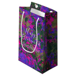 Bolsa De Regalo Pequeña Feliz Jubilación Purple Pintada de Flora de Jardín