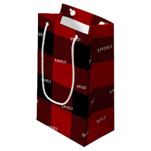 Bolsa De Regalo Pequeña Feliz Navidad negro chile de búfalo negro