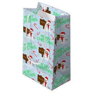 Bolsa De Regalo Pequeña Feliz Navidad Snowmen