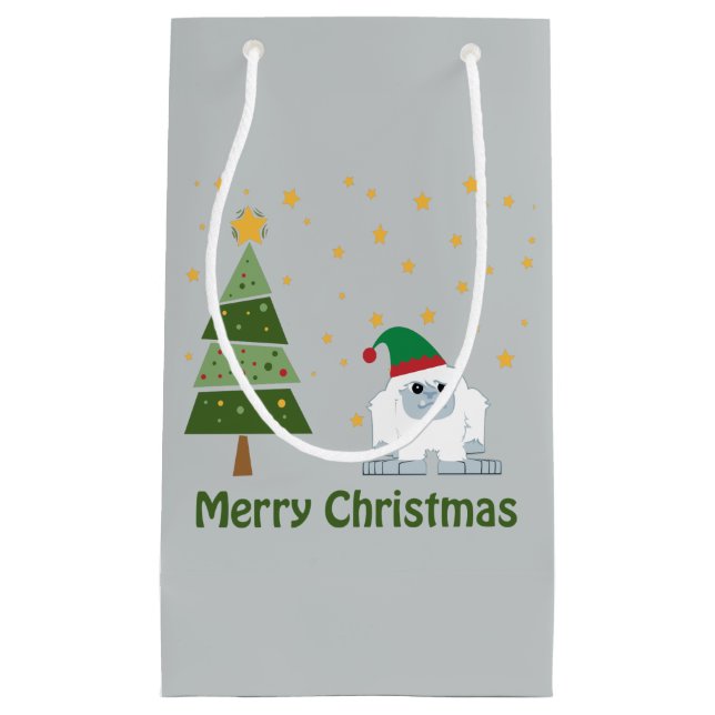 Bolsa De Regalo Pequeña Feliz Navidad Yeti (Anverso)