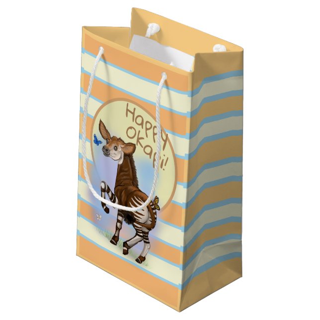 Bolsa De Regalo Pequeña ¡Feliz Okapi! (Angulo reverso)