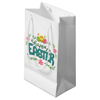 Bolsa De Regalo Pequeña Feliz Pascua Colorida Huevos de Pascua Pequeña Bol