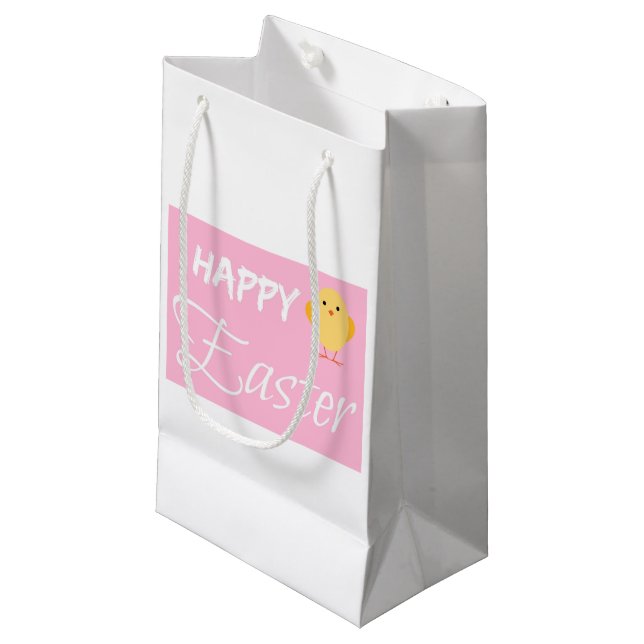 Bolsa De Regalo Pequeña Feliz Pascua Pequeña Pollita Blanca Bolsa de Regal (Angulo Anverso)