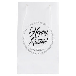 Bolsa De Regalo Pequeña Feliz Pascua, personalizado blanco negro guión lin