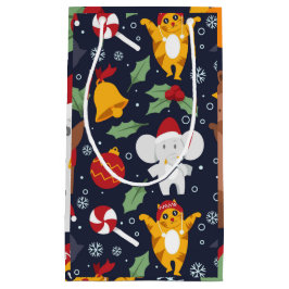 Bolsa De Regalo Pequeña Feliz patrón de Navidades divertidos