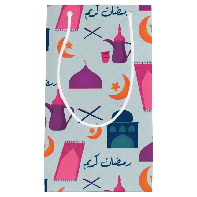 Bolsa De Regalo Pequeña Feliz patrón de Ramadán (Anverso)
