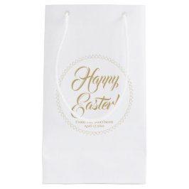 Bolsa De Regalo Pequeña Feliz personalizado de oro de Pascua escritura de