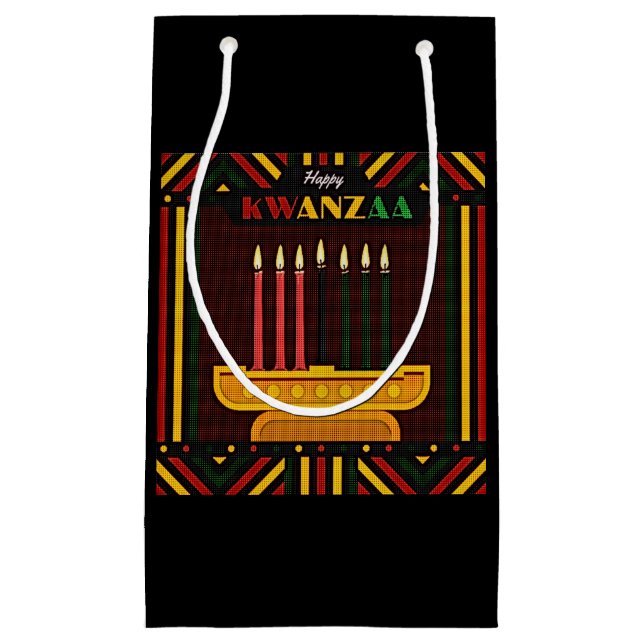 Bolsa De Regalo Pequeña Feliz PopArt de Kwanzaa (Anverso)
