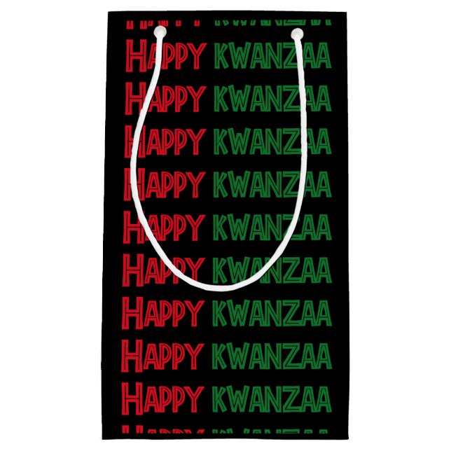 Bolsa De Regalo Pequeña Feliz saludo de Kwanzaa (Anverso)