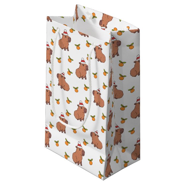 Bolsa De Regalo Pequeña Festividad de los Navidades Capybara (Angulo Anverso)