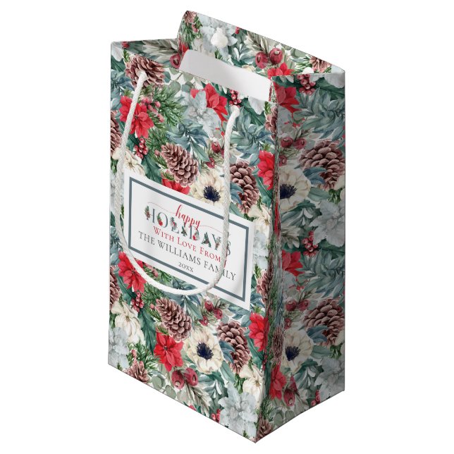 Bolsa De Regalo Pequeña Festividad Festiloso Floral Felices Fiestas Patrón (Angulo Anverso)
