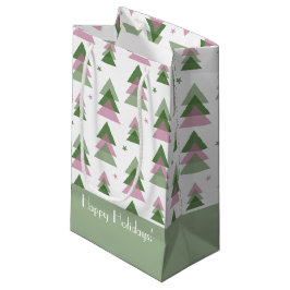 Bolsa De Regalo Pequeña Festividad moderna rosa y verde