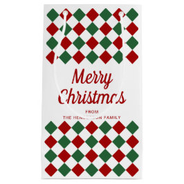 Bolsa De Regalo Pequeña Festividad Verde Y Rojo Regalado Feliz Navidad