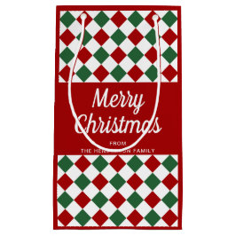 Bolsa De Regalo Pequeña Festividad Verde Y Rojo Regalado Feliz Navidad